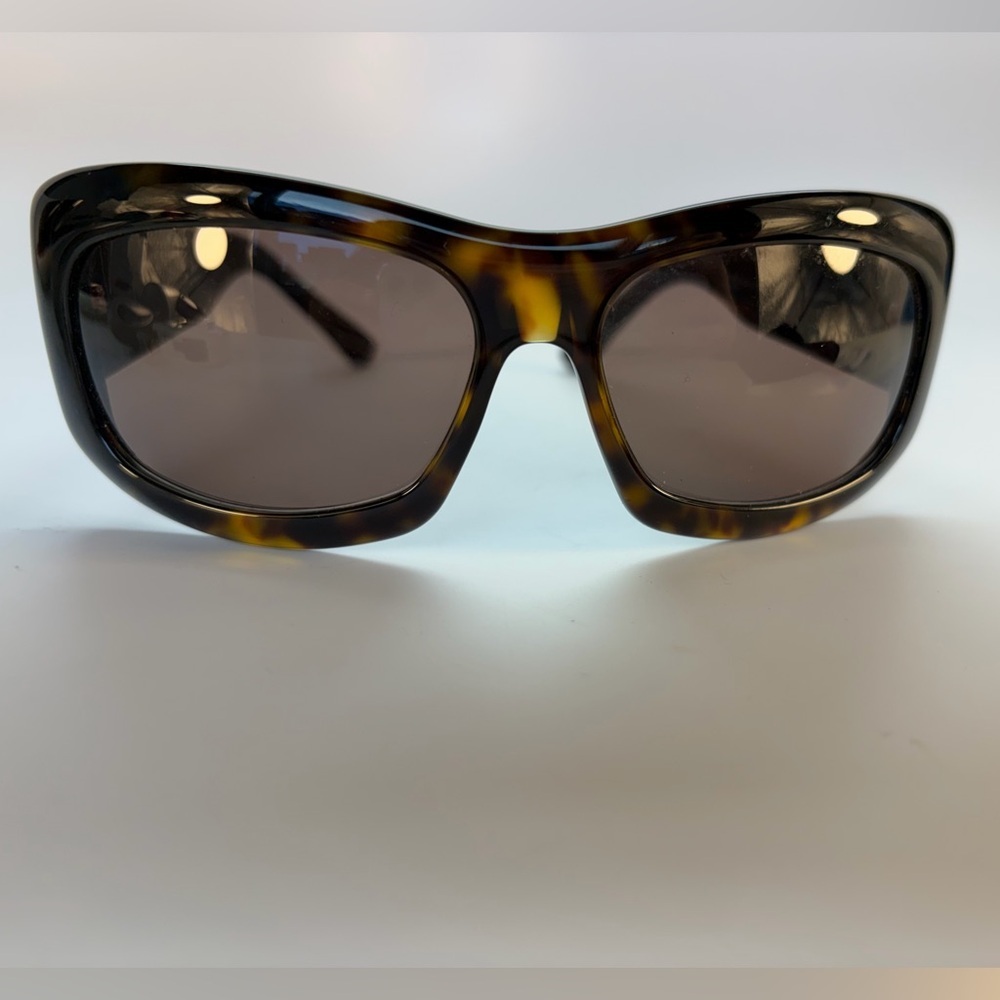 Vintage Gucci Black & Tortoise Sunglasses with Gold GG Emblem - Picture 8 of 9